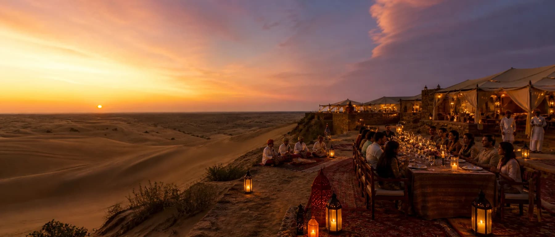 A candlelit celebration in the Jaisalmer desert